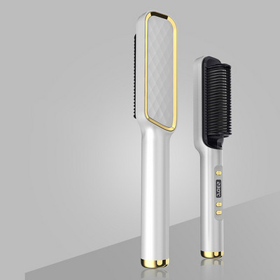 Naujas plaukų tiesinimo šukos Vyriškas barzdos tiesinimo šepetys turmalinas Keraminis plaukų suktukų šepetys Plaukų šukos tiesintuvai garbanoti