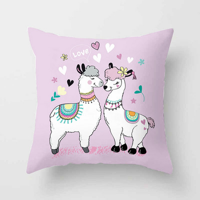 45cm*45cm Alpaca Animal Dekoratív párnák Párnahuzat Poliészter párnahuzat Otthoni dekorációs párnahuzat Kanapépárna 40853