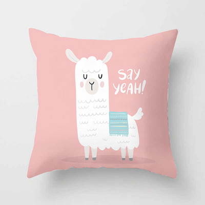 45cm*45cm Alpaca Animal Dekoratív párnák Párnahuzat Poliészter párnahuzat Otthoni dekorációs párnahuzat Kanapépárna 40853