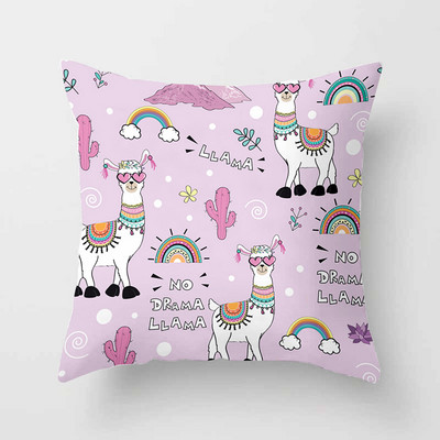 45cm*45cm Alpaca Animal Dekoratív párnák Párnahuzat Poliészter párnahuzat Otthoni dekorációs párnahuzat Kanapépárna 40853