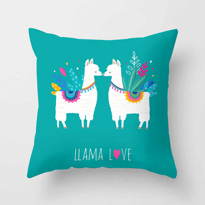 45cm*45cm Alpaca Animal Dekoratív párnák Párnahuzat Poliészter párnahuzat Otthoni dekorációs párnahuzat Kanapépárna 40853