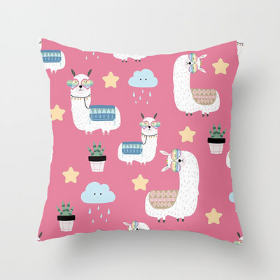45cm*45cm Alpaca Animal Dekoratív párnák Párnahuzat Poliészter párnahuzat Otthoni dekorációs párnahuzat Kanapépárna 40853