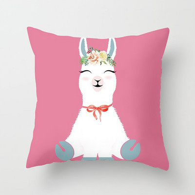 45cm*45cm Alpaca Animal Dekoratív párnák Párnahuzat Poliészter párnahuzat Otthoni dekorációs párnahuzat Kanapépárna 40853