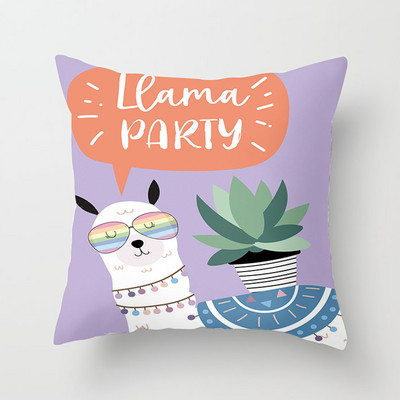 45cm*45cm Alpaca Animal Dekoratív párnák Párnahuzat Poliészter párnahuzat Otthoni dekorációs párnahuzat Kanapépárna 40853