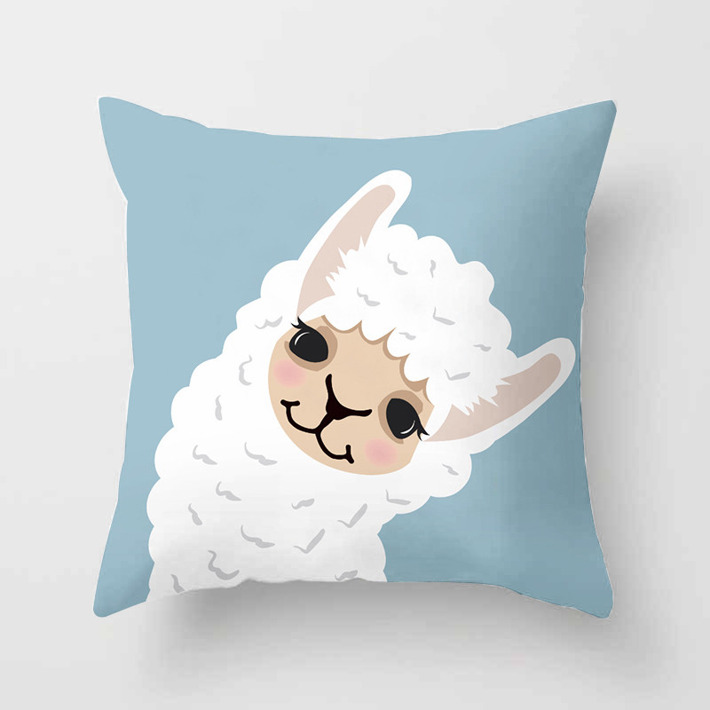 45cm*45cm Alpaca Animal Dekoratív párnák Párnahuzat Poliészter párnahuzat Otthoni dekorációs párnahuzat Kanapépárna 40853