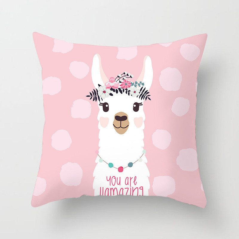 45cm*45cm Alpaca Animal Dekoratív párnák Párnahuzat Poliészter párnahuzat Otthoni dekorációs párnahuzat Kanapépárna 40853