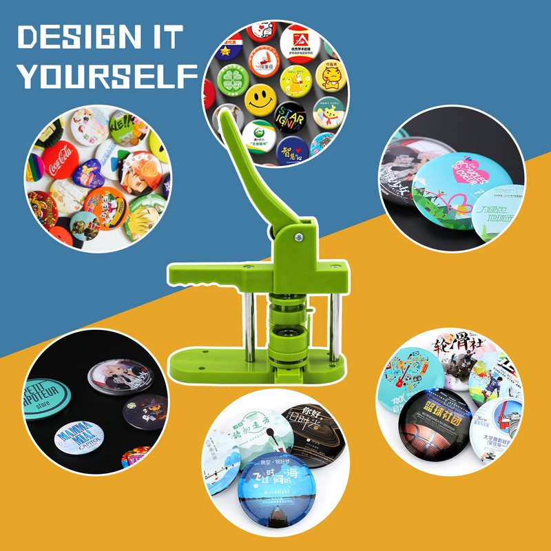 Ženklelių gaminimo mašinos smeigtuko mygtuko paspaudimo pjaustytuvo apskritimo mygtuko ženkliukų mašinos ženkliukų mygtukų gamybos rinkiniai