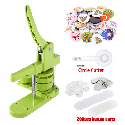 Button Badge Maker Machine 37mm 44mm DIY Pin Button Making Set Mould Badge Punch Press With Circle Cutter 200set Button Parts