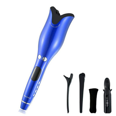 Ondulător de păr Fier de ondulat automat Încălzire electrică din ceramică Afișaj cu cristale lichide Ondul rotativ Styler Fier de ondulat magic pentru păr