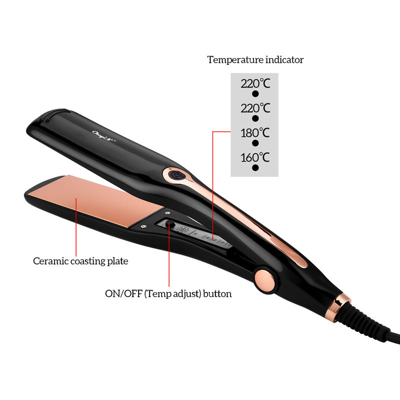 Ultra széles kerámia hajvasaló Professzionális elektromos, lapos vasaló hőmérsékletű, állítható hajvasaló hajformázó