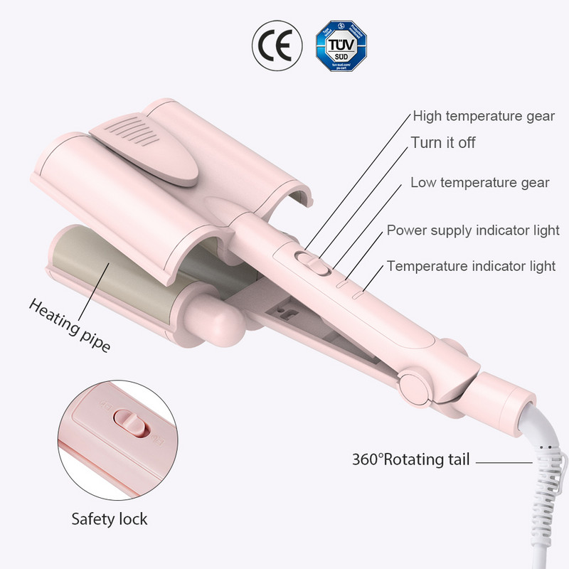 Hajcsavaró hármas hordók kerámia hajsütővas nagy hullám mély hullámos sín tojástekercsek elektromos gyors, automatikus hajformázó eszközök