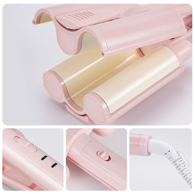 Hajcsavaró hármas hordók kerámia hajsütővas nagy hullám mély hullámos sín tojástekercsek elektromos gyors, automatikus hajformázó eszközök