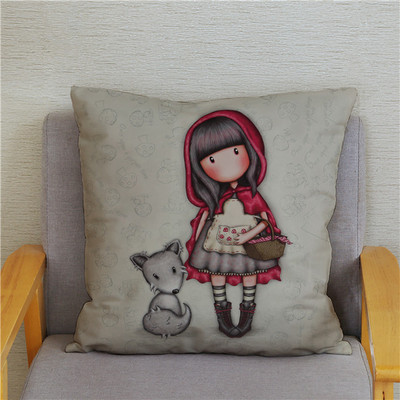 Κάλυμμα μαξιλαριού χαριτωμένο μικρό κορίτσι Χαριτωμένο παιδικό μοτίβο τετράγωνο κάλυμμα μαξιλαριού δερμάτινο κάλυμμα μαξιλαριού ροδακινί Διακόσμηση σπιτιού