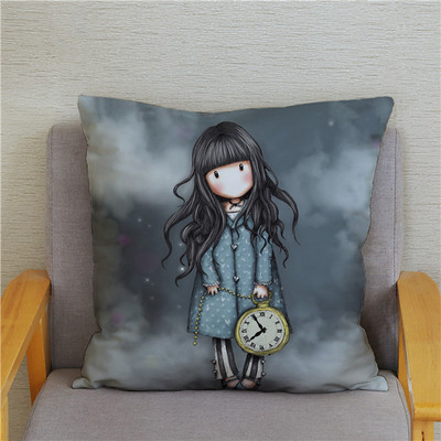 Κάλυμμα μαξιλαριού χαριτωμένο μικρό κορίτσι Χαριτωμένο παιδικό μοτίβο τετράγωνο κάλυμμα μαξιλαριού δερμάτινο κάλυμμα μαξιλαριού ροδακινί Διακόσμηση σπιτιού