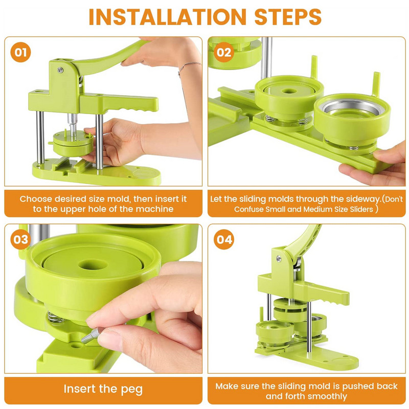 DIY set znački za pribadače, stroj za prešanje gumba, 25+32+58 MM komplet stroja za izradu gumba za značke s 300 komada dijelova za gumbe+kružni rezač+3 kalupa