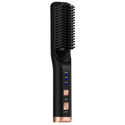 Vezeték nélküli szakállhajegyesítő hajfésűkefe USB újratölthető vezeték nélküli antisztatikus gyorsfűtésű hajkiegyenesítő hajformázó eszközök
