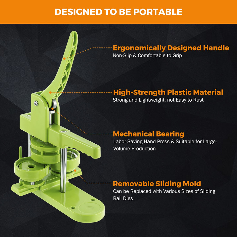 Ženkliuko perforatoriaus presavimo mašinos smeigtuko mygtuko „pasidaryk pats“ gaminimo rinkinys su 200 rinkinių apskritimo mygtuko dalimis ir tuščiu popieriumi veidrodiniam raktų pakabukui