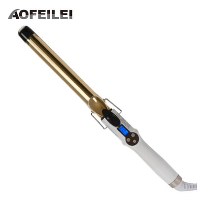 AOFEILEI Golden Electric Professzionális kerámia hajcsavaró Lcd Hajsütővas görgős fürtök Wand Waver divat formázó eszközök