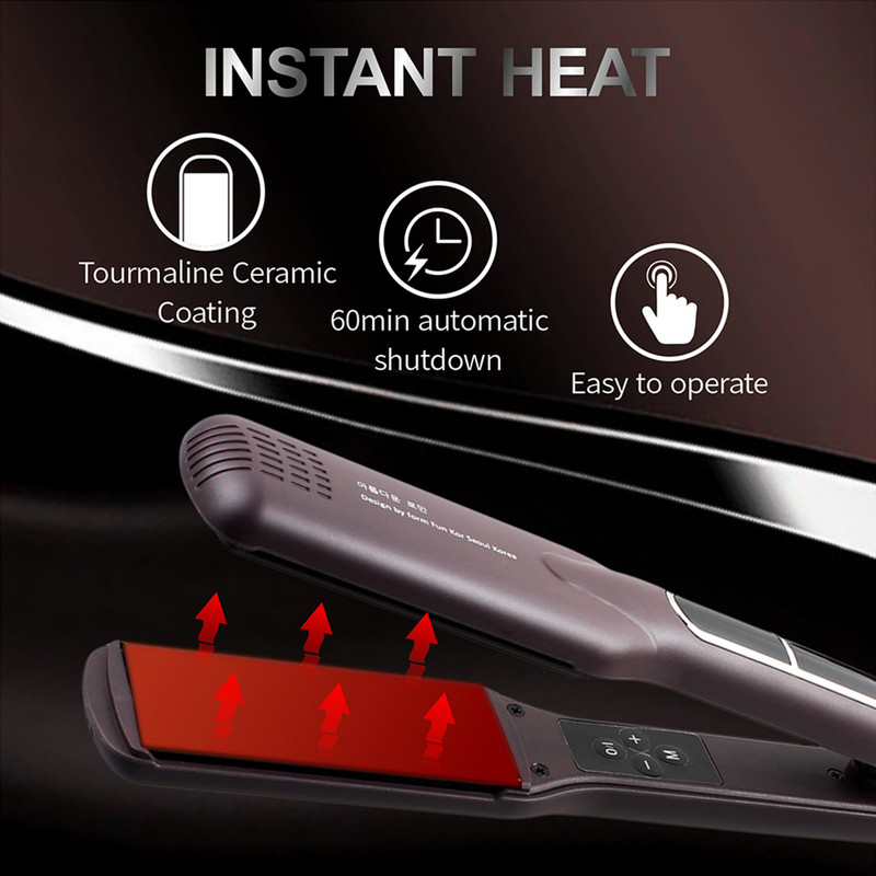 Profesionalni uređaj za ravnanje kose Uvijač široke ploče Keramičke pegle za kosu Keratinski tretman 230 ℃ MCH Salon Styler za brzo zagrijavanje