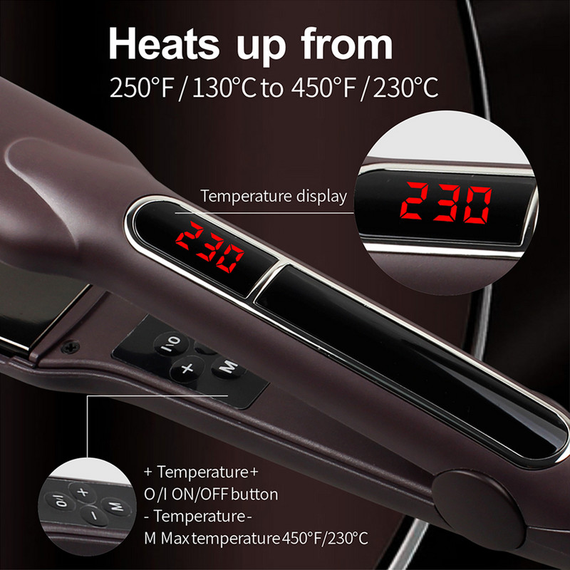 Profesionalni uređaj za ravnanje kose Uvijač široke ploče Keramičke pegle za kosu Keratinski tretman 230 ℃ MCH Salon Styler za brzo zagrijavanje