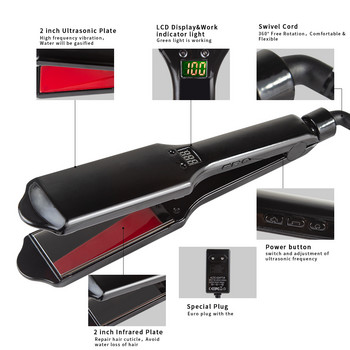 Υπέρυθρες Υπέρηχοι Περιποίηση μαλλιών Iron Straightener Keratin Cold Treatment Flat Iron Professional Argan Oil Recover Recover κατεστραμμένα εργαλεία