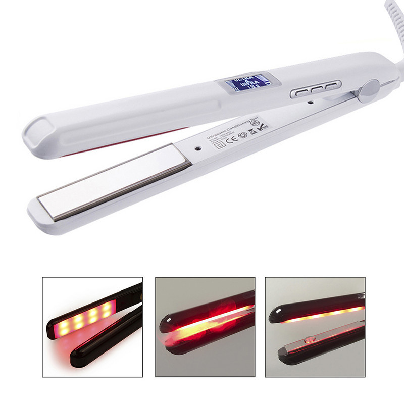 Ultrahangos infravörös hajápolás Iron Argan Oil Recover Sérült Professzionális Keratin Kezelés Hideg Vasaló Sima Haj Kettős Feszültség