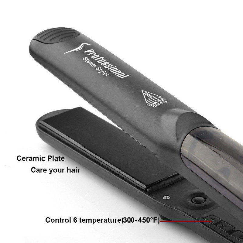 Profesionalno parno pegla za kosu Uvijač Tretman arganovim uljem 450F Brzo zagrijavanje Turmalinsko keramičko glačalo Alati za njegu kose