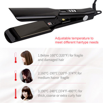 Σίδερο ισιώματος μαλλιών Nano-Titanium Straightening Iron Keratin Flat Irons 470℉ MCH Fast Heating Styler High Temperature Styler