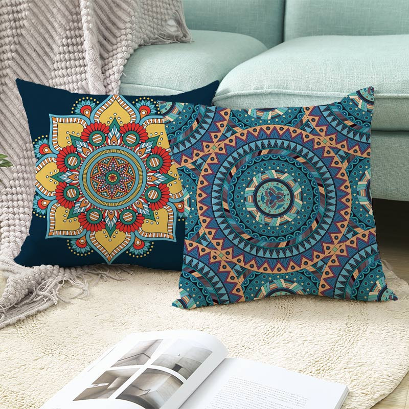 Mandala párnahuzat huzat Dekoratív párnahuzat Mandala párnahuzat Mandala mintás párnahuzat huzat Mandala párna kussensloop