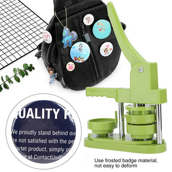 Машина за създаване на значки 58 mm със 100 комплекта части за консумативи за значки Метален персонализиран лист Пресоване на етикети за щифт