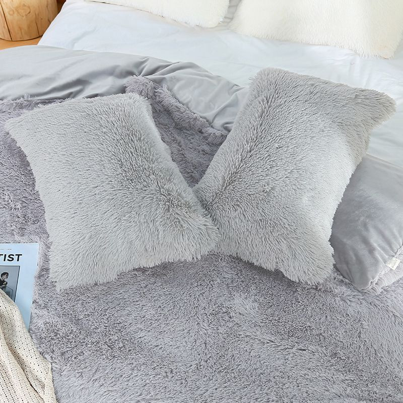 1/2 komada čupave jastučnice, plišane jastučnice, pahuljaste ukrasne jastučnice, jednobojne jastučnice, posteljina, 50x70 cm