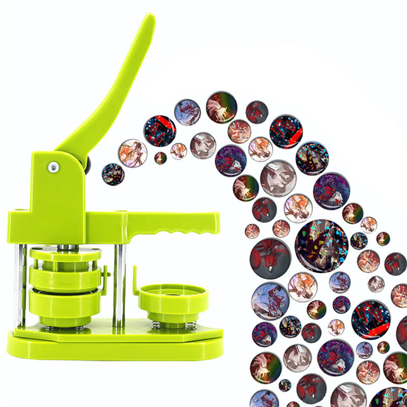 Ženklelių mygtukų gaminimo mašina „pasidaryk pats“ smeigtukų spaudimo mašina Ženkliukų spaudimo mašina Rankdarbių mygtukų dalių gamybos įrankis 58 mm