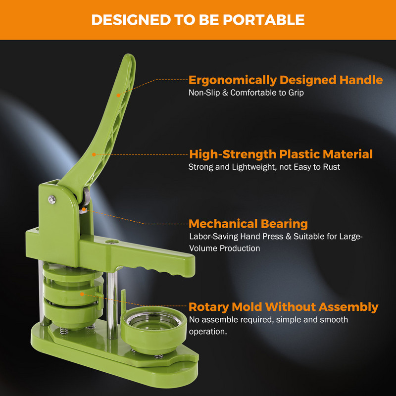 58 mm „pasidaryk pats“ mygtukų gaminimo ženkliukų mašina sukamoji mini emblema gaminimo mašina su 100 ženklelių eksploatacinių medžiagų rinkinių žaliai mėlyna