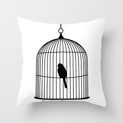 Must-valge dekoratiivne padjakate Põhjamaade geomeetriline polüester Padjakatted Elutoa Diivan Diivantoolid Padjapüür