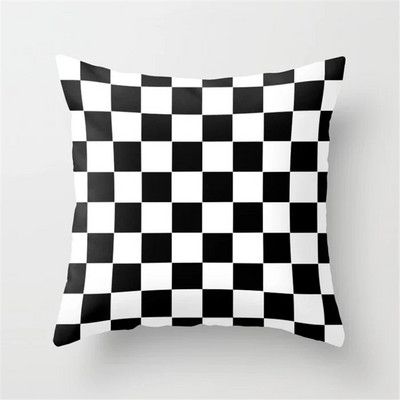 Must-valge dekoratiivne padjakate Põhjamaade geomeetriline polüester Padjakatted Elutoa Diivan Diivantoolid Padjapüür