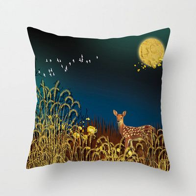 Kuldse lehe põdrapuu mustriga padjapüür diivan padjapüür Polüester padjakate elutoa tooldiivan kodukaunistus 40874