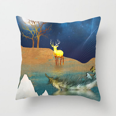 Kuldse lehe põdrapuu mustriga padjapüür diivan padjapüür Polüester padjakate elutoa tooldiivan kodukaunistus 40874