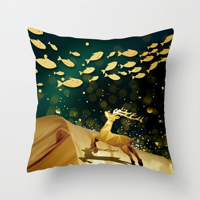 Kuldse lehe põdrapuu mustriga padjapüür diivan padjapüür Polüester padjakate elutoa tooldiivan kodukaunistus 40874