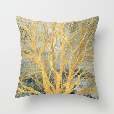 Kuldse lehe põdrapuu mustriga padjapüür diivan padjapüür Polüester padjakate elutoa tooldiivan kodukaunistus 40874