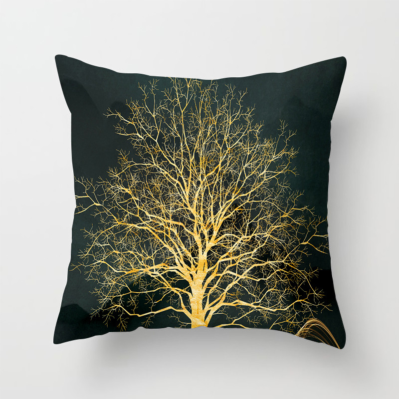 Kuldse lehe põdrapuu mustriga padjapüür diivan padjapüür Polüester padjakate elutoa tooldiivan kodukaunistus 40874