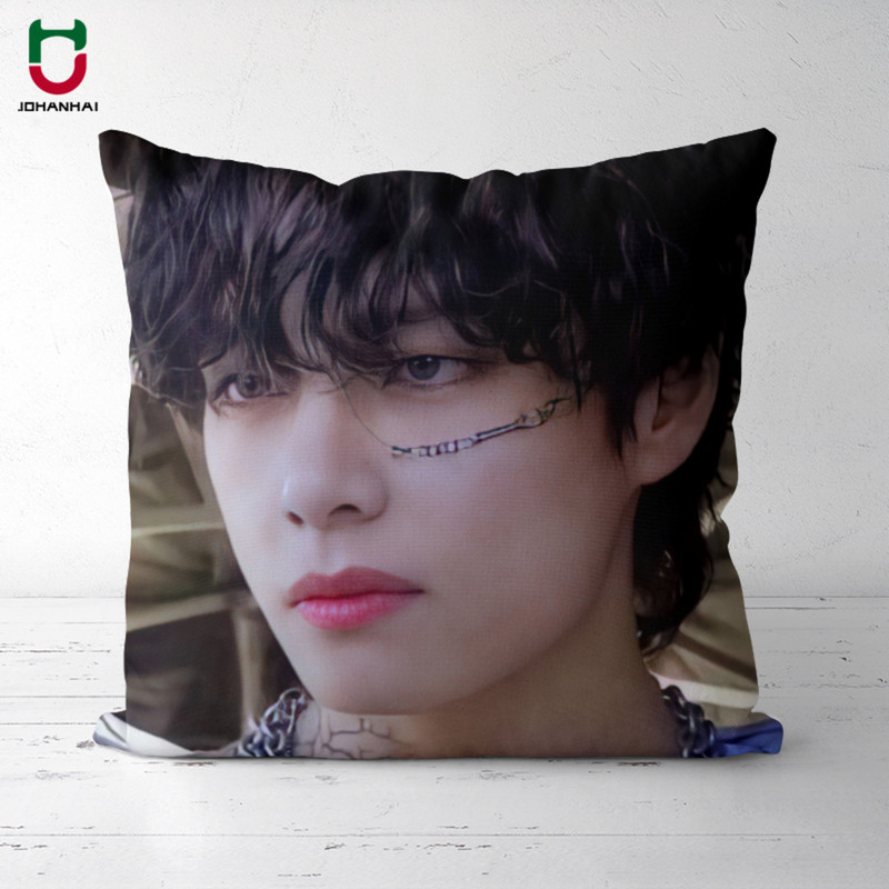 Kpop Párna Kpop Párnahuzat Plüss párnahuzat DIY 10A Párnahuzat Négyzet Poszewka 40x40CM 45x45CM