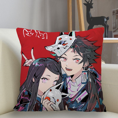 Otthoni dekoráció párnahuzat poliészter Demon Slayer párnahuzat kanapé dekoráció párnahuzat párnahuzat 45x45cm