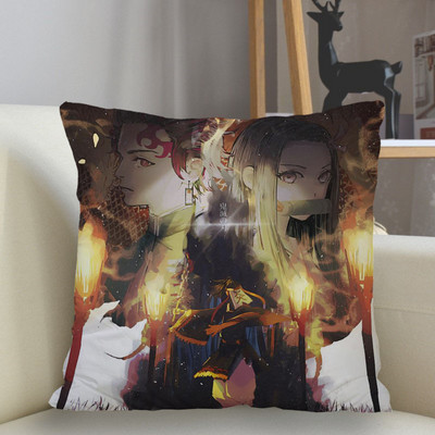 Otthoni dekoráció párnahuzat poliészter Demon Slayer párnahuzat kanapé dekoráció párnahuzat párnahuzat 45x45cm