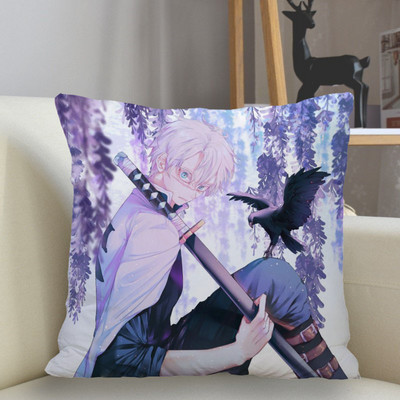 Otthoni dekoráció párnahuzat poliészter Demon Slayer párnahuzat kanapé dekoráció párnahuzat párnahuzat 45x45cm