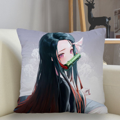 Otthoni dekoráció párnahuzat poliészter Demon Slayer párnahuzat kanapé dekoráció párnahuzat párnahuzat 45x45cm
