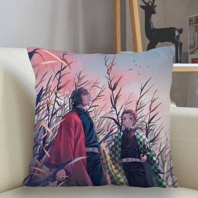 Otthoni dekoráció párnahuzat poliészter Demon Slayer párnahuzat kanapé dekoráció párnahuzat párnahuzat 45x45cm