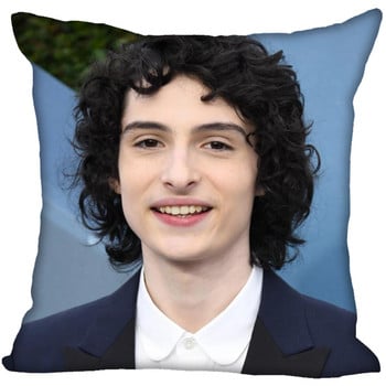 Нова калъфка за възглавница Finn Wolfhard Спалня за домашен офис Декоративна калъфка за възглавница Квадратна калъфка за възглавница с цип 45X45CM Сатен Мека без избледняване