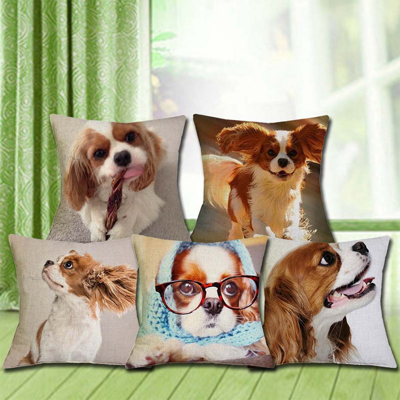 Cavalier King Charles spániel 45x45 cm párnahuzat párnahuzat hálószoba kanapé lakberendezés
