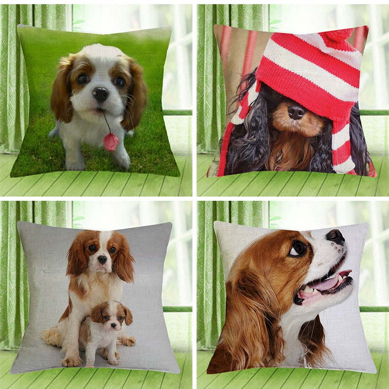 Cavalier King Charles spániel 45x45 cm párnahuzat párnahuzat hálószoba kanapé lakberendezés