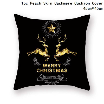 Crna bronzana božićna jastučnica Pahuljica Elk Jastučnica Božićni dekor za dom Božićni ukrasi Nova godina 2023. Navidad